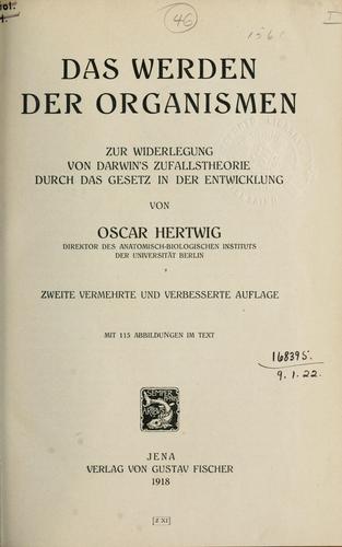Das Werden der Organismen