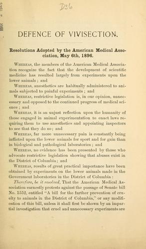 Defence of vivisection