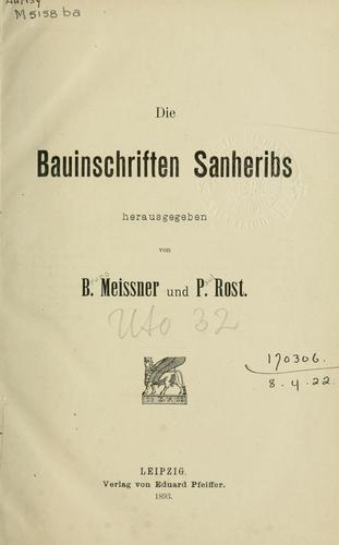 Die Bauinschriften Sanheribs