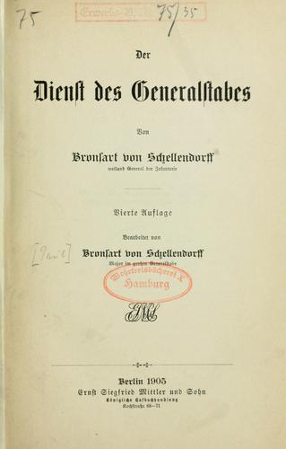 Der Dienst des Generalstabes