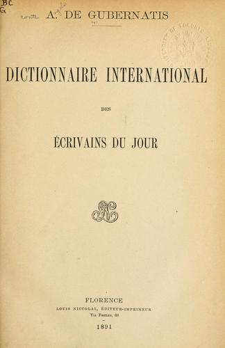 Dictionnaire international des ecrivains du jour