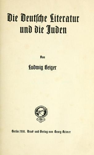 Die deutsche literatur und die Juden