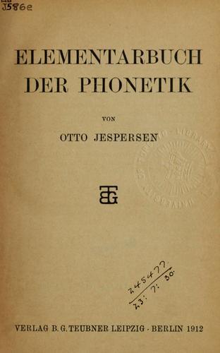 Elementarbuch der Phonetik