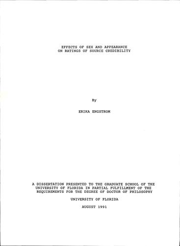 Effects of sex and appearance on ratings of source credibility