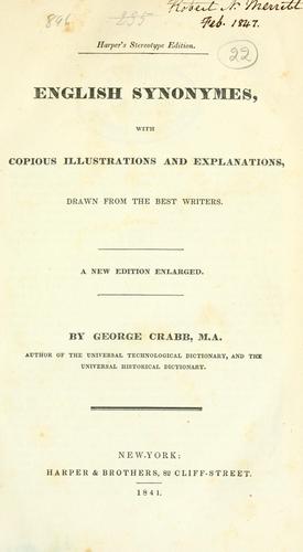 English synonymes with copious illus. and explanations drawn from the best writers