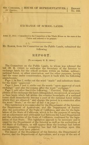 Exchange of school lands ...