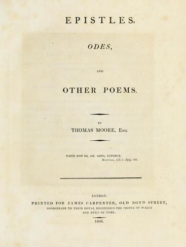 Epistles, odes, and other poems