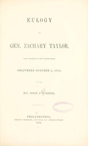 Eulogy on Gen. Zachary Taylor