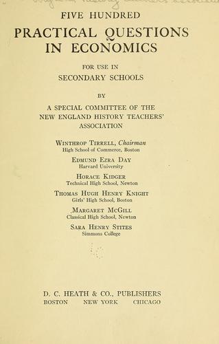 Five hundred practical questions in economics
