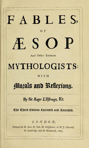 Fables, of Aesop and other eminent mythologists