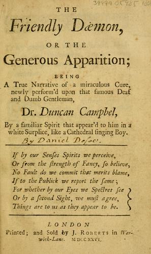 The friendly daemon, or The generous apparition