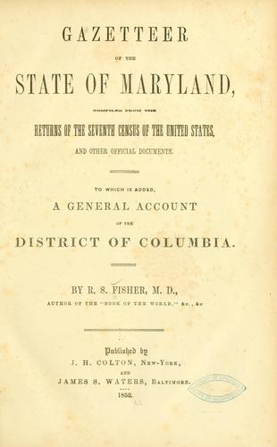 Gazetteer of the state of Maryland