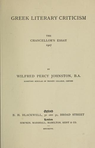 Greek literary criticism