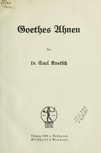 Goethes Ahnen