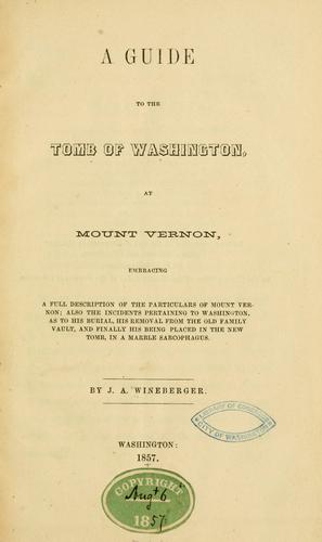 Guide to the tomb of Washington..