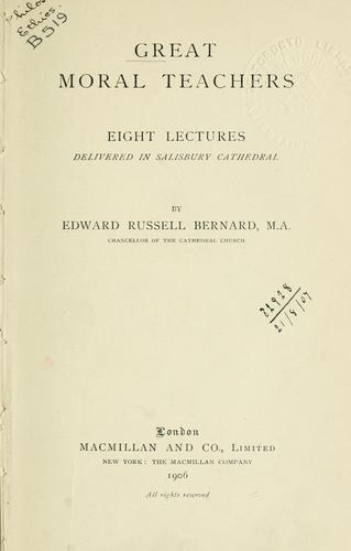Great moral teachers