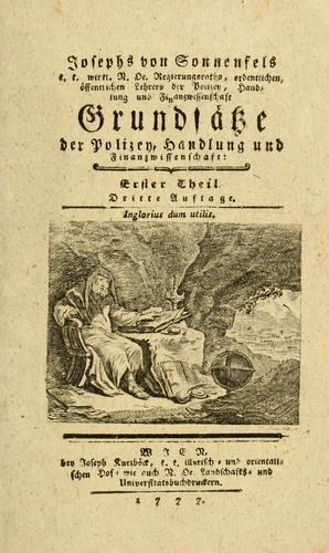 Grundsätze der Polizey, Handlung und Finanzwissenschaft