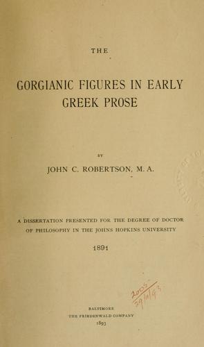 The Gorgianic figures in early Greek prose
