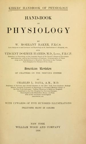 Hand-book of physiology