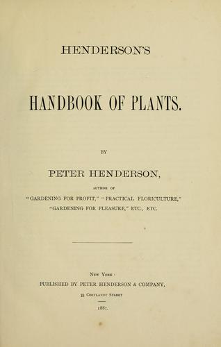 Henderson's Handbook of plants