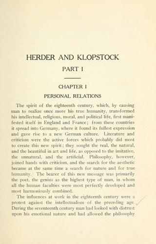 Herder and Klopstock