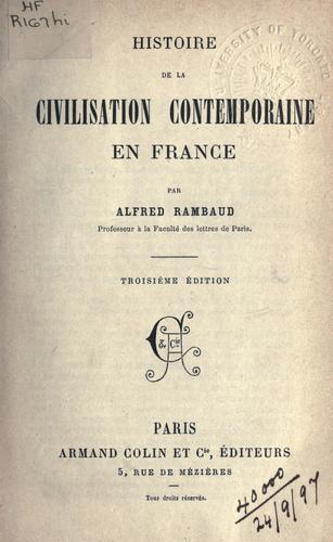 Histoire de la civilisation contemporaine en France