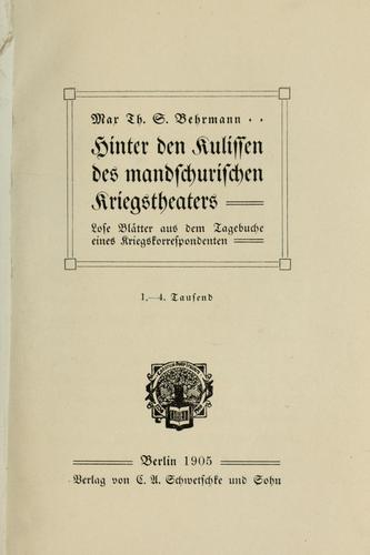 Hinter den Kulissen des mandschurischen Kriegstheaters