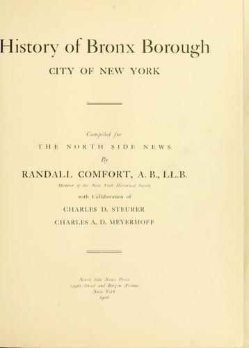 History of Bronx borough, city of New York