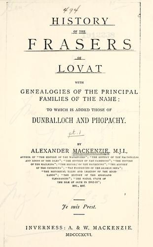 History of the Frasers of Lovat