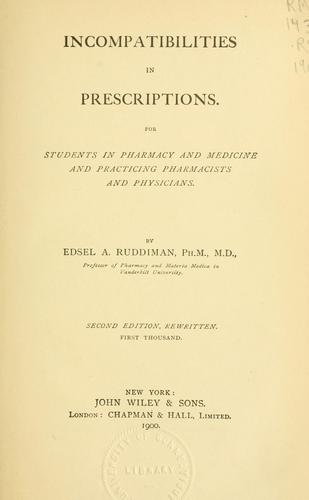 Incompatibilities in prescriptions