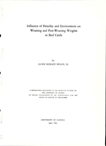 Influence of heredity and environment on weaning and post-weaning weights in beef cattle