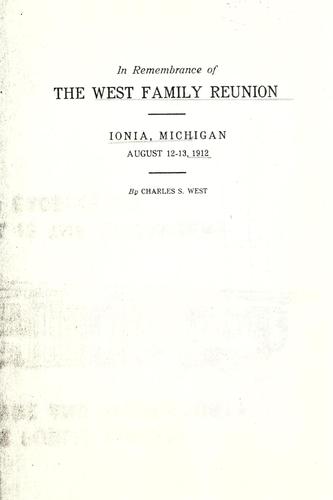 In remembrance of the West family reunion