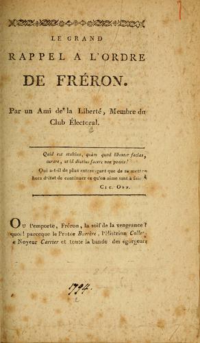 Le grand rappel à l'ordre de Fréron