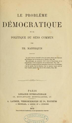 Le problème démocratique