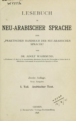 Lesebuch in neu-arabischer Sprache zum "Praktischen Handbuch der neu-arabischen Sprache."