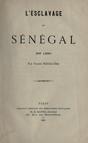 L'esclavage au Sénégal en 1880