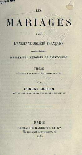 Les mariages dans lancienne société  française