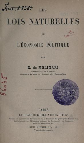 Les lois naturelles de l'économie politique