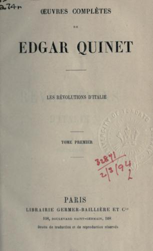 Les révolutions d'Italie