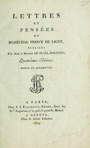 Lettres et pensés du Maréchal Prince de Ligne