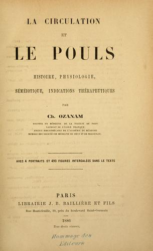 La circulation et le pouls