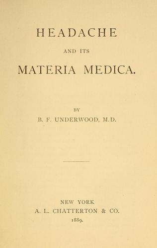 Headache and its materia medica