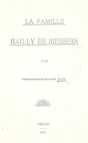 La famille Bailly de Messein