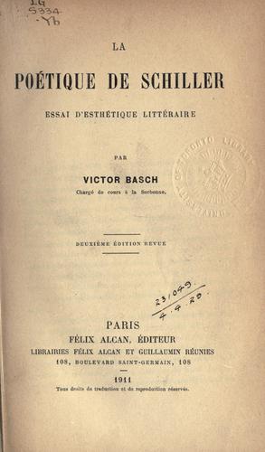 La poétique de Schiller