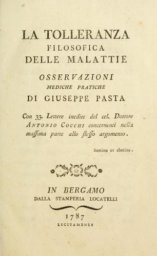 La tolleranza filosofica delle malattie