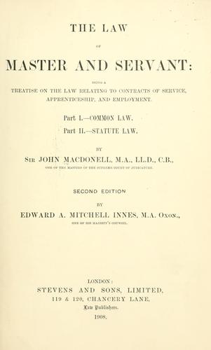 The law of master and servant