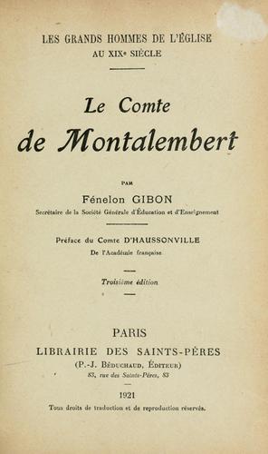 Le comte de Montalembert