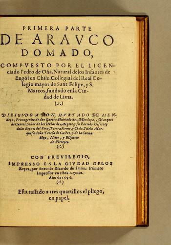 Primera parte de Arauco domado