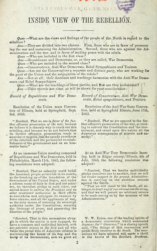 An inside view of the Rebellion and American citizen's text-book