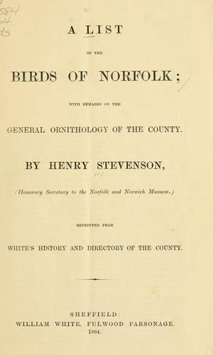 A list of the birds of Norfolk